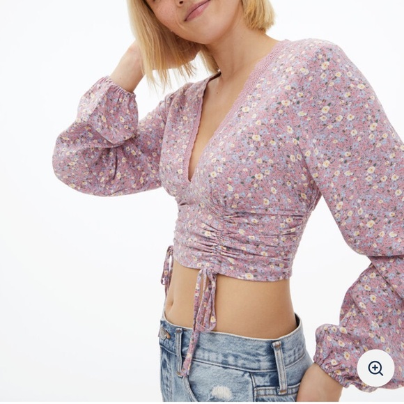 Aeropostale Floral Lace Coquette Top - Picture 3 of 8